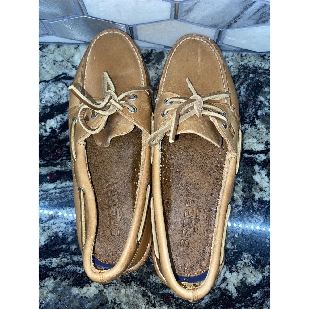Sperry Mens Authentic Original 2-i Leather Boat‎ Shoe, Sahara, sz 9